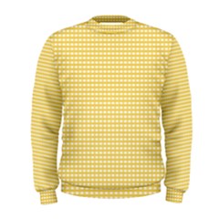 Gingham Plaid Fabric Pattern Yellow Men s Sweatshirt by HermanTelo