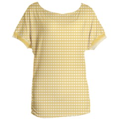 Gingham Plaid Fabric Pattern Yellow Women s Oversized Tee by HermanTelo