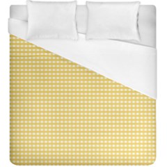 Gingham Plaid Fabric Pattern Yellow Duvet Cover (king Size) by HermanTelo