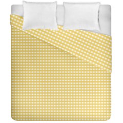 Gingham Plaid Fabric Pattern Yellow Duvet Cover Double Side (california King Size)