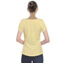 Gingham Plaid Fabric Pattern Yellow Short Sleeve Front Detail Top View2