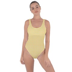 Gingham Plaid Fabric Pattern Yellow Bring Sexy Back Swimsuit by HermanTelo