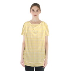 Gingham Plaid Fabric Pattern Yellow Skirt Hem Sports Top by HermanTelo