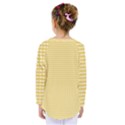 Gingham Plaid Fabric Pattern Yellow Kids  Long Sleeve Tee View2