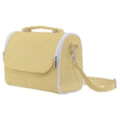 Gingham Plaid Fabric Pattern Yellow Satchel Shoulder Bag