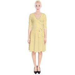 Gingham Plaid Fabric Pattern Yellow Wrap Up Cocktail Dress