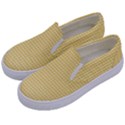 Gingham Plaid Fabric Pattern Yellow Kids  Canvas Slip Ons View2