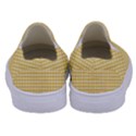 Gingham Plaid Fabric Pattern Yellow Kids  Canvas Slip Ons View4