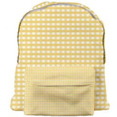 Gingham Plaid Fabric Pattern Yellow Giant Full Print Backpack by HermanTelo