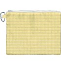 Gingham Plaid Fabric Pattern Yellow Canvas Cosmetic Bag (XXXL) View1