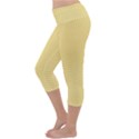 Gingham Plaid Fabric Pattern Yellow Lightweight Velour Capri Yoga Leggings View2