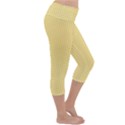 Gingham Plaid Fabric Pattern Yellow Lightweight Velour Capri Yoga Leggings View3