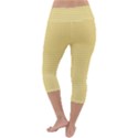 Gingham Plaid Fabric Pattern Yellow Lightweight Velour Capri Yoga Leggings View4