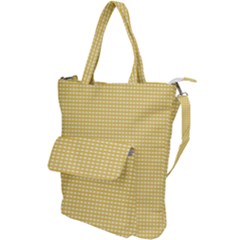 Gingham Plaid Fabric Pattern Yellow Shoulder Tote Bag by HermanTelo