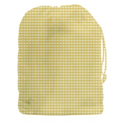 Gingham Plaid Fabric Pattern Yellow Drawstring Pouch (xxxl)