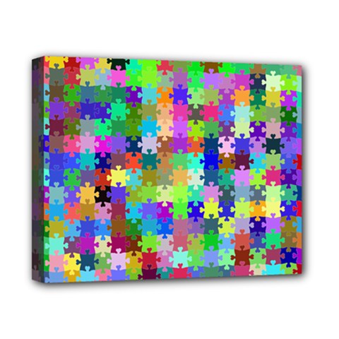 Jigsaw Puzzle Background Chromatic Canvas 10  X 8  (stretched) by HermanTelo