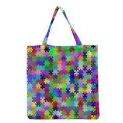 Jigsaw Puzzle Background Chromatic Grocery Tote Bag