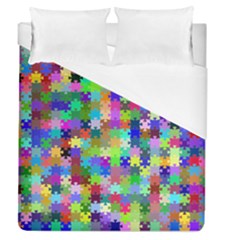 Jigsaw Puzzle Background Chromatic Duvet Cover (queen Size)