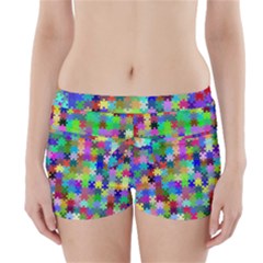 Jigsaw Puzzle Background Chromatic Boyleg Bikini Wrap Bottoms by HermanTelo