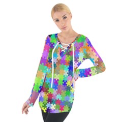 Jigsaw Puzzle Background Chromatic Tie Up Tee