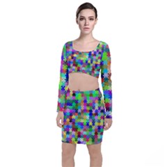 Jigsaw Puzzle Background Chromatic Top And Skirt Sets