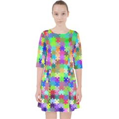 Jigsaw Puzzle Background Chromatic Pocket Dress