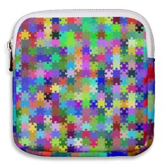 Jigsaw Puzzle Background Chromatic Mini Square Pouch