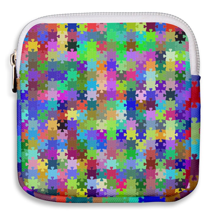 Jigsaw Puzzle Background Chromatic Mini Square Pouch