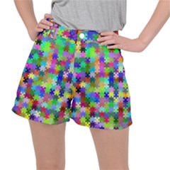 Jigsaw Puzzle Background Chromatic Ripstop Shorts