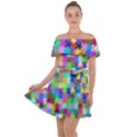 Jigsaw Puzzle Background Chromatic Off Shoulder Velour Dress View1