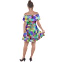 Jigsaw Puzzle Background Chromatic Off Shoulder Velour Dress View2