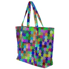 Jigsaw Puzzle Background Chromatic Zip Up Canvas Bag by HermanTelo