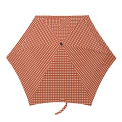 Gingham Plaid Fabric Pattern Red Mini Folding Umbrellas by HermanTelo