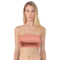 Gingham Plaid Fabric Pattern Red Bandeau Top by HermanTelo