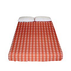 Gingham Plaid Fabric Pattern Red Fitted Sheet (full/ Double Size) by HermanTelo