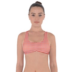 Gingham Plaid Fabric Pattern Red Got No Strings Sports Bra by HermanTelo