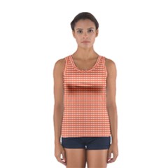 Gingham Plaid Fabric Pattern Red Sport Tank Top  by HermanTelo