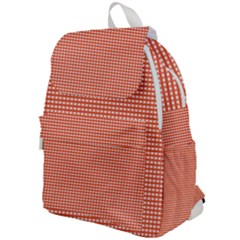 Gingham Plaid Fabric Pattern Red Top Flap Backpack by HermanTelo