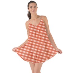 Gingham Plaid Fabric Pattern Red Love The Sun Cover Up by HermanTelo