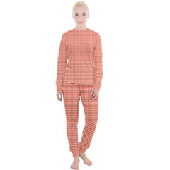 Gingham Plaid Fabric Pattern Red Women s Lounge Set