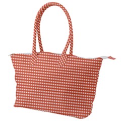 Gingham Plaid Fabric Pattern Red Canvas Shoulder Bag by HermanTelo