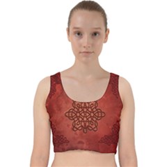 Elegant Decorative Celtic Knot Velvet Racer Back Crop Top by FantasyWorld7