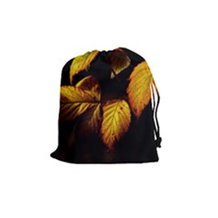 Nature Yellow Plant Leaves Drawstring Pouch (Medium)