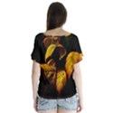 Nature Yellow Plant Leaves V-Neck Flutter Sleeve Top View2