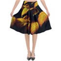 Nature Yellow Plant Leaves Flared Midi Skirt View1