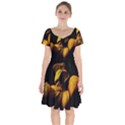 Nature Yellow Plant Leaves Short Sleeve Bardot Dress View1