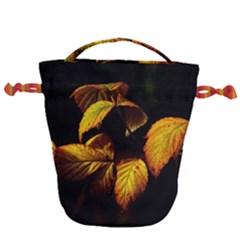 Nature Yellow Plant Leaves Drawstring Bucket Bag