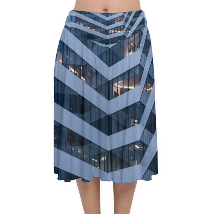 Architectural Design Architecture Building Business Velvet Flared Midi Skirt