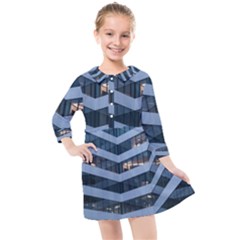 Architectural Design Architecture Building Business Kids  Quarter Sleeve Shirt Dress