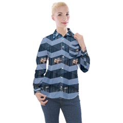 Architectural Design Architecture Building Business Women s Long Sleeve Pocket Shirt